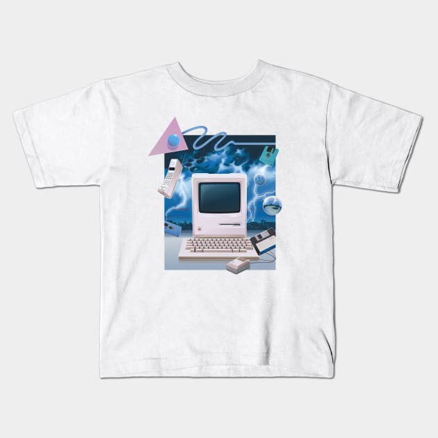 Retro Storm Kids T-Shirt by Mr.Melville